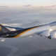 A UPS 747 flies above the mountain. Image credit: UPS